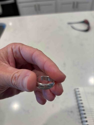 Silver-Toned Band Ring with Engraved Pattern