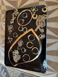 Assorted Jewelry Collection in Black Tray