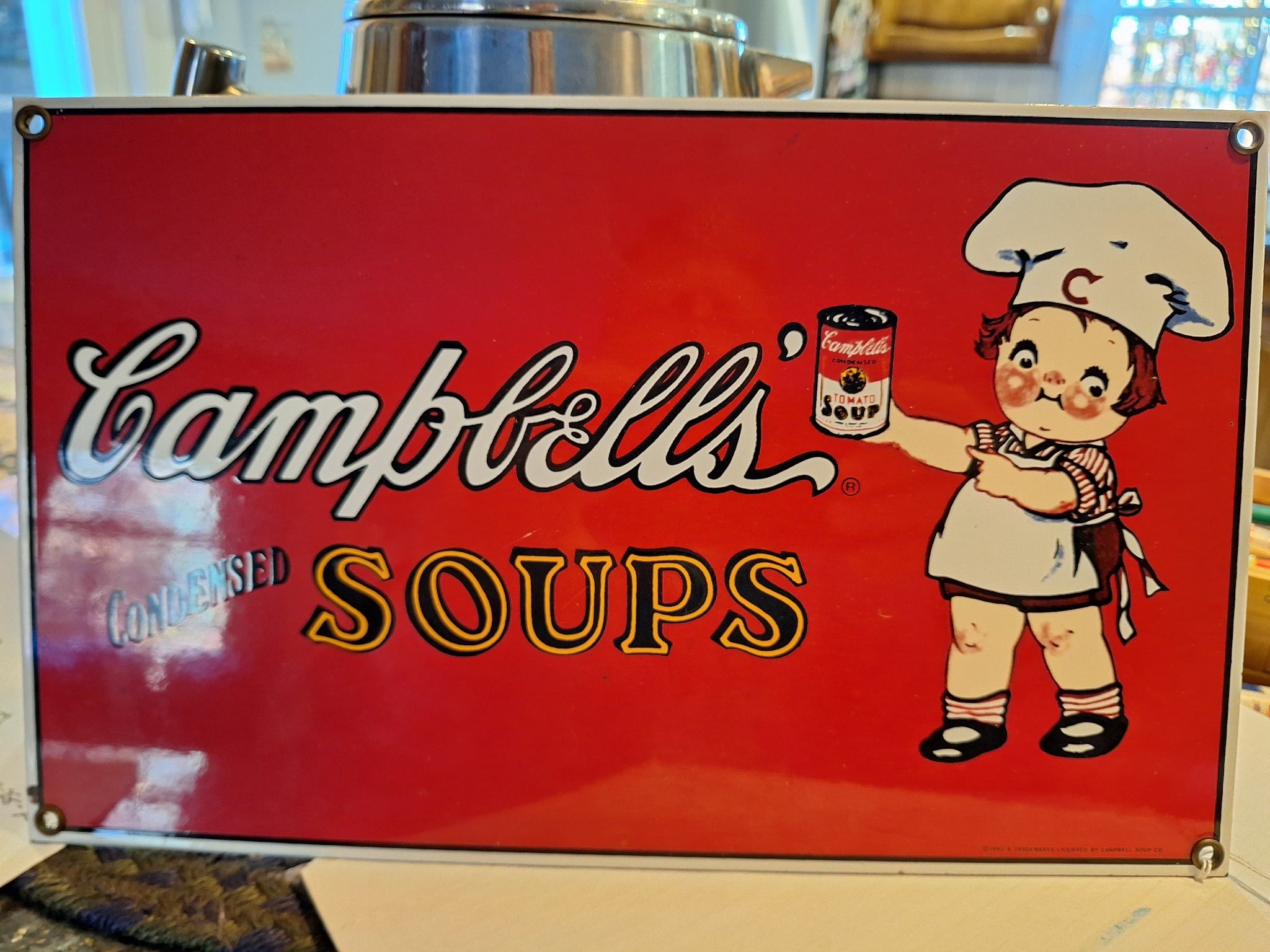 Submitted photo of Campbell's Soup metal advertising sign (not authenticated)