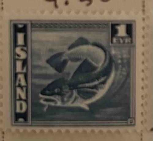 Iceland 1 Eyrir Fish Postage Stamp