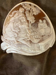 Large Figural Shell Cameo Plaque
