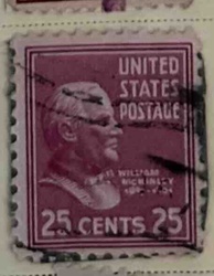 United States 25 Cent William McKinley Postage Stamp (Series 1922-1938)