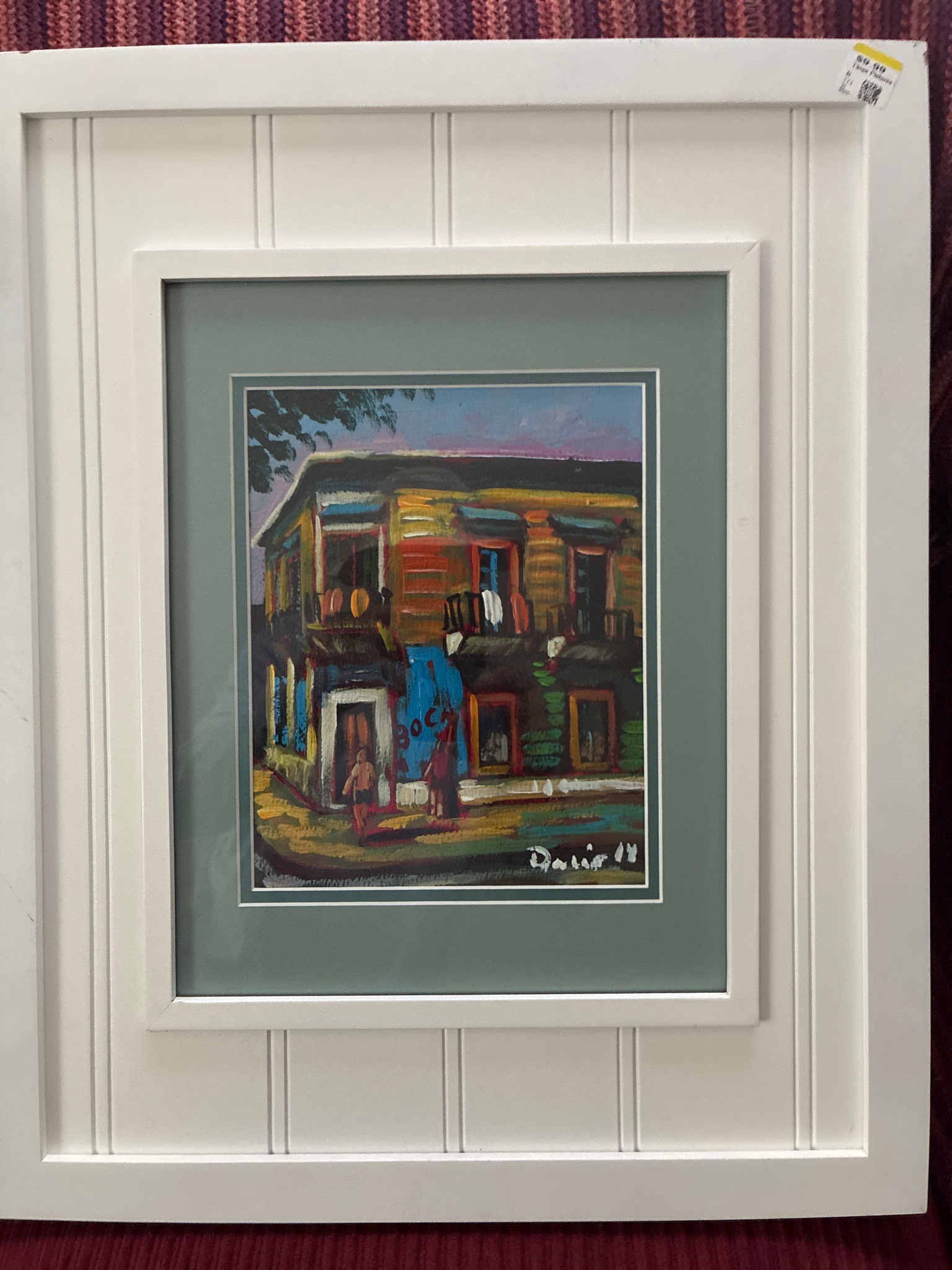 Submitted photo of Painting of a colorful building signed 'Dalif 11' (not authenticated)