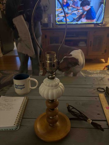 Mid-Century Modern Mixed Media Table Lamp