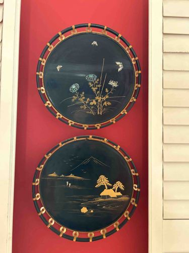 Mid-20th Century Japanese Black Lacquerware Trays