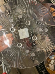 Clear Glass Embossed Daisy Lazagne Plate