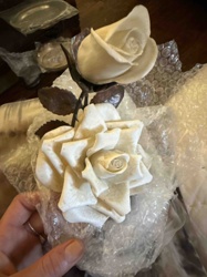 Sculptural White Rose and Bud Arrangement