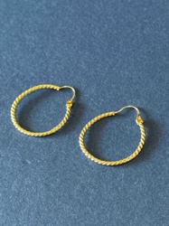 Gold Twisted Rope Hoop Earrings