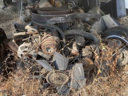 Junked Automotive Engine and Parts