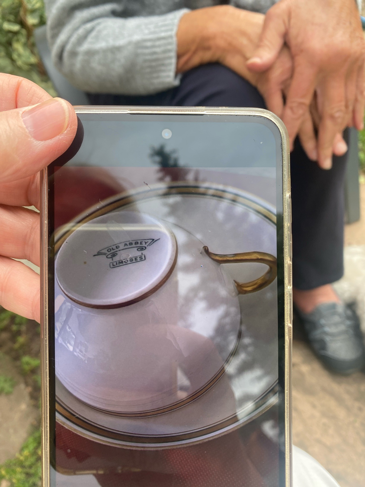 Submitted photo of Porcelain Teacup and Saucer, marked 'Old Abbey Limoges' (not authenticated)
