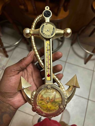 Nautical Anchor Thermometer and Perpetual Calendar