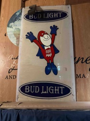 Vintage Bud Light 'Bud Man' Light-Up Bar Sign