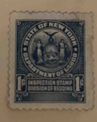 New York State Department of Labor Bedding Inspection Stamp