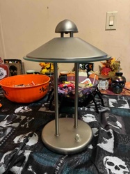 Modern Brushed Nickel and Glass Table Lamp
