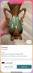 Two-Handled Ceramic Vase/Ornament