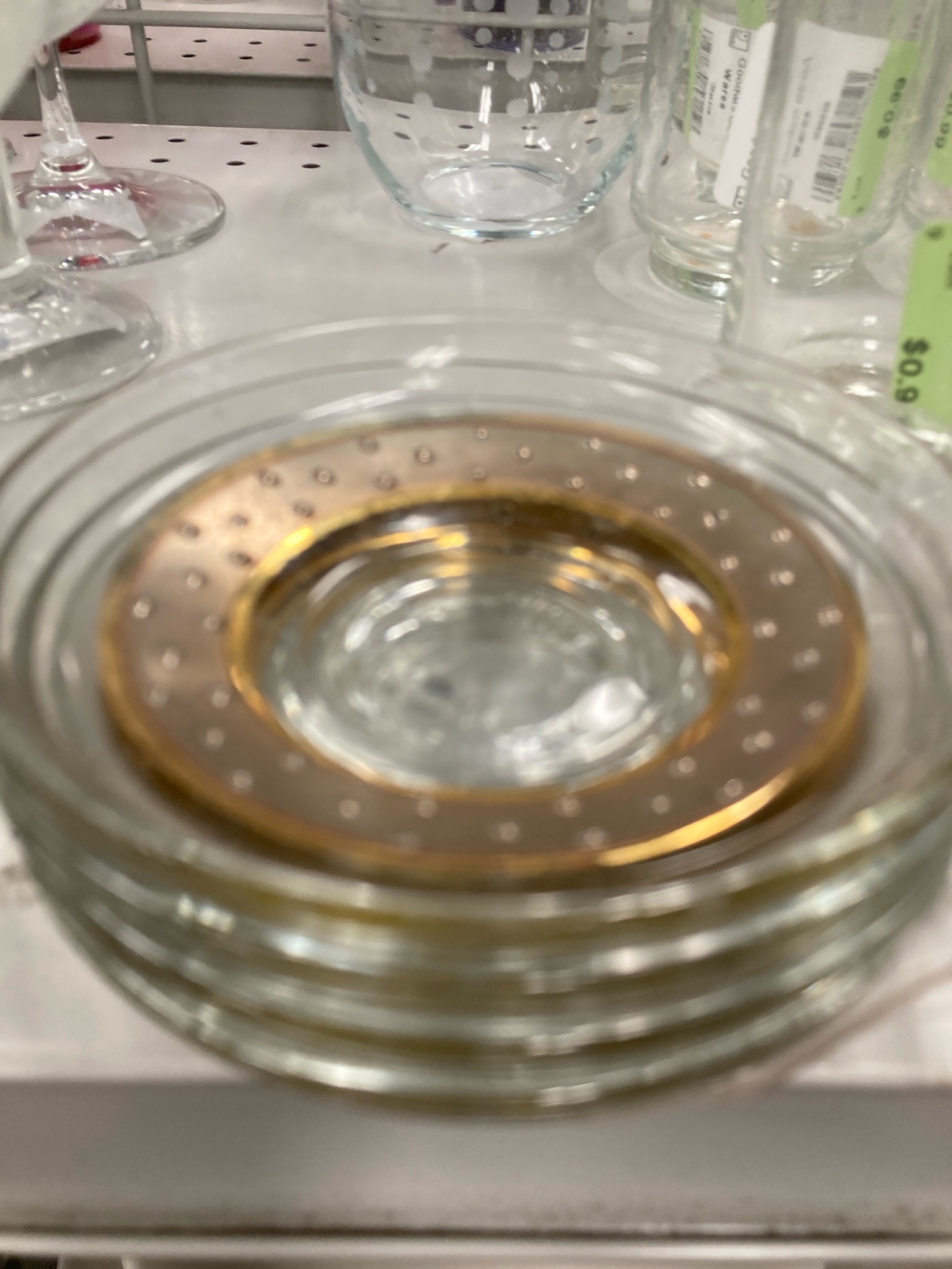 Submitted photo of Glass Coasters with Gold-Tone Rim