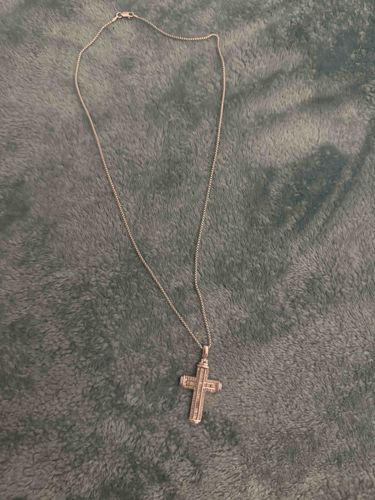 Diamond-Accented Cross Pendant Necklace