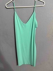 Teal V-Neck Spaghetti Strap Mini Dress