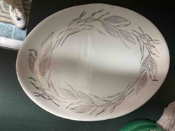 Mid-Century Modern Serving Platter with Wheat Motif