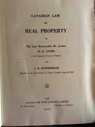 Canadian Law of Real Property by H.D. Anger and J.D. Honsberger