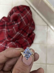 Cluster Tanzanite and Diamond Accent Ring
