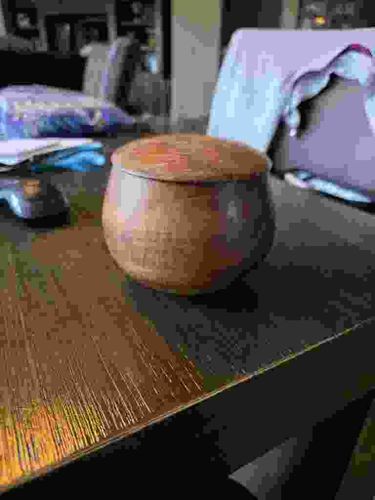 Signed Dan DeLuz Hand-Turned Koa Wood Lidded Bowl