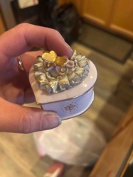 Vintage Heart-Shaped Floral Trinket Box