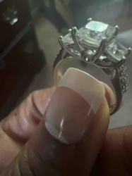 Three-Stone Prong-Set Ring with Pave Accents