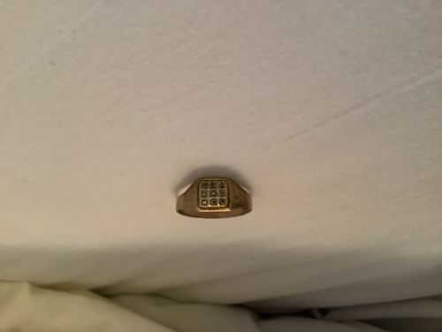 Vintage Men's Gold Cluster Signet Ring