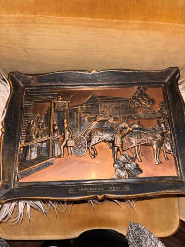 Traveler's Rest Framed Copper Art Relief