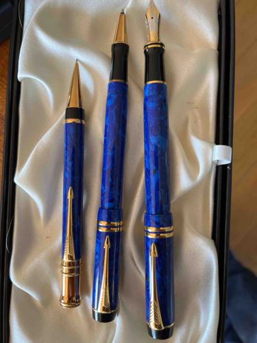 Parker Duofold Centennial Lapis Blue Three-Piece Set