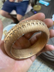 Woven Pattern Coppery-Gold Bangle Bracelet