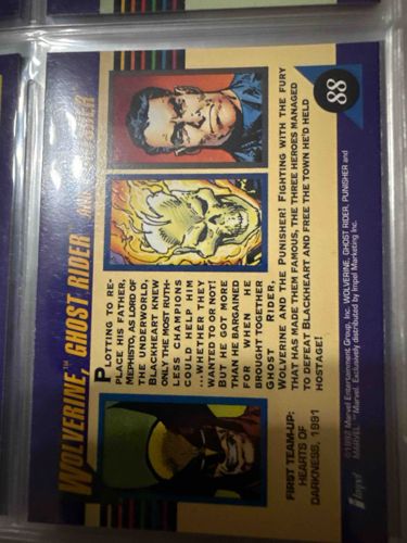 1992 Marvel Universe Series 3 Trading Card #88: Wolverine, Ghost Rider, and Punisher