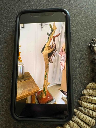 Hand-Painted Natural Wood Tree Branch Coat Rack by Rolls Designs