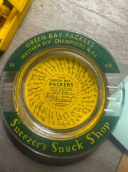 1960 Green Bay Packers Western Division Champions Commemorative Glass Ashtray