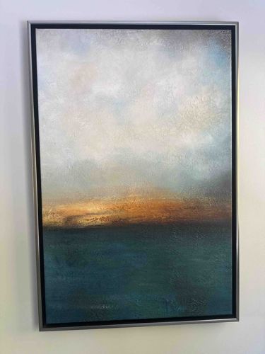 Abstract Seascape Painting in Floater Frame