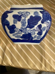 Blue and White Porcelain Hexagonal Planter