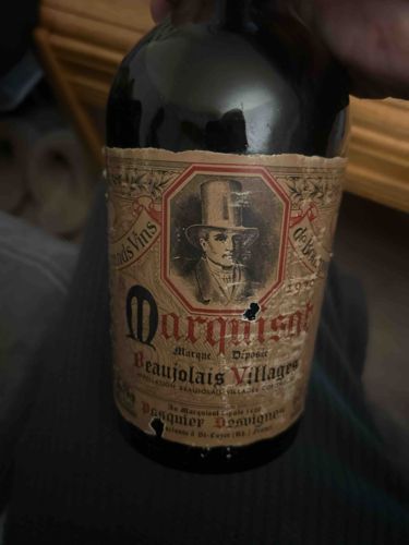 Vintage 'Marquisot Beaujolais Villages' Wine Bottle