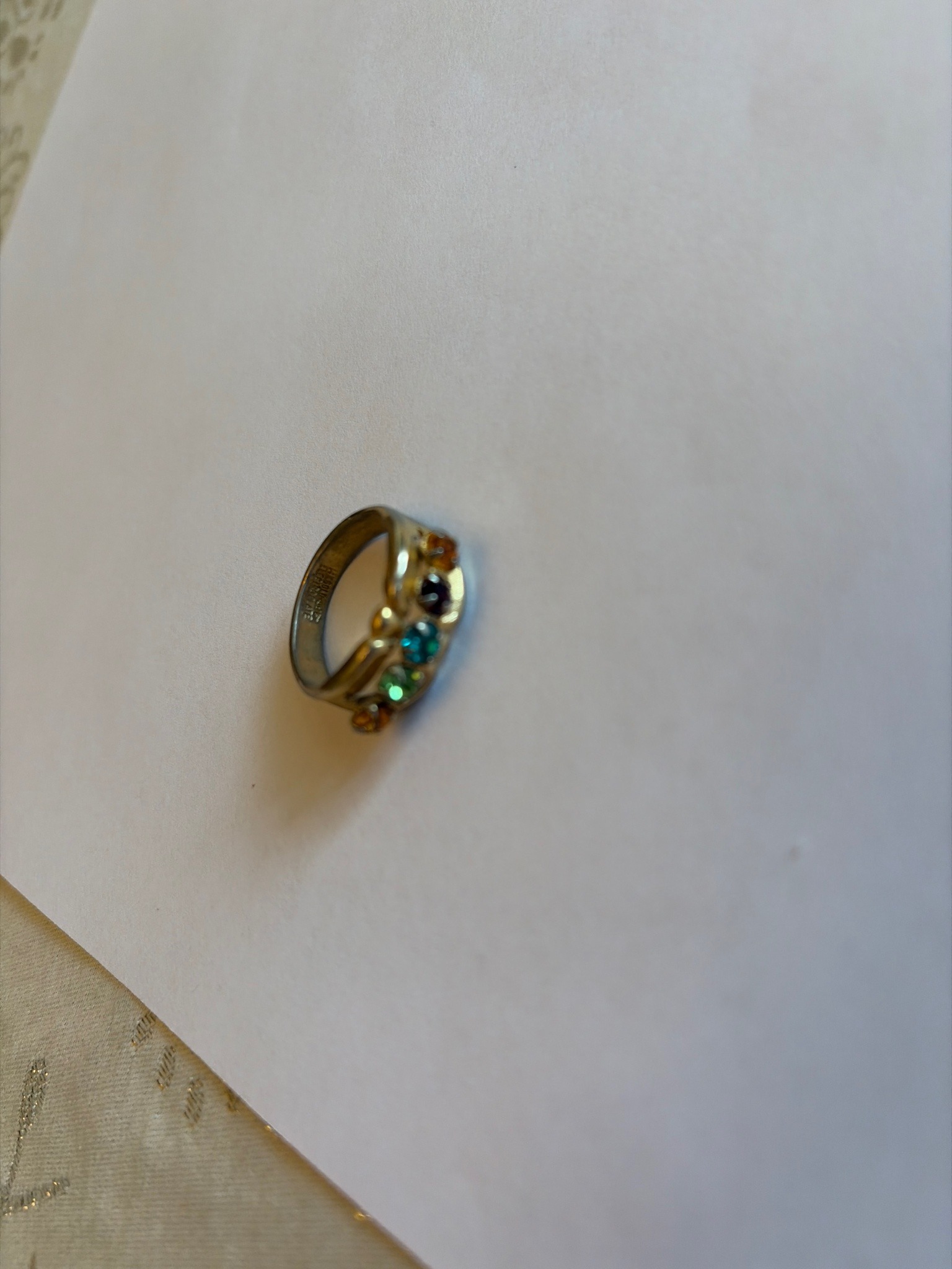 Multi-Stone Gold-Tone Fashion Ring