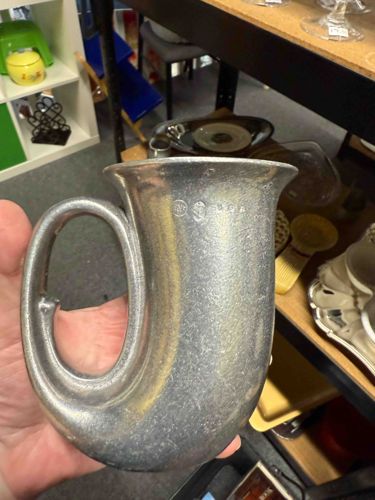 Pewter Jigger or Measure with Horn-Shaped Body