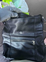 Black Leatherette Shoulder Bag