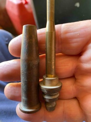 Vintage Brass Water Faucet Stem with Packing Nut and Cover