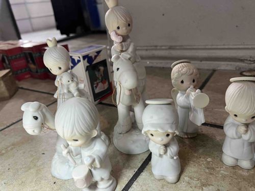 Precious Moments Bisque Porcelain Nativity Figurines