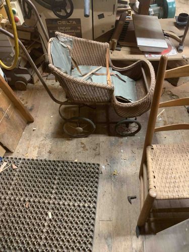 Vintage 1920s Hedstrom Union Co. Wicker Baby Carriage