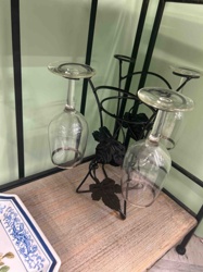 Grapevine Motif Wine Bottle and Glass Holder