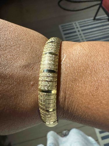 18k Gold Faceted and Polished Band Bracelet