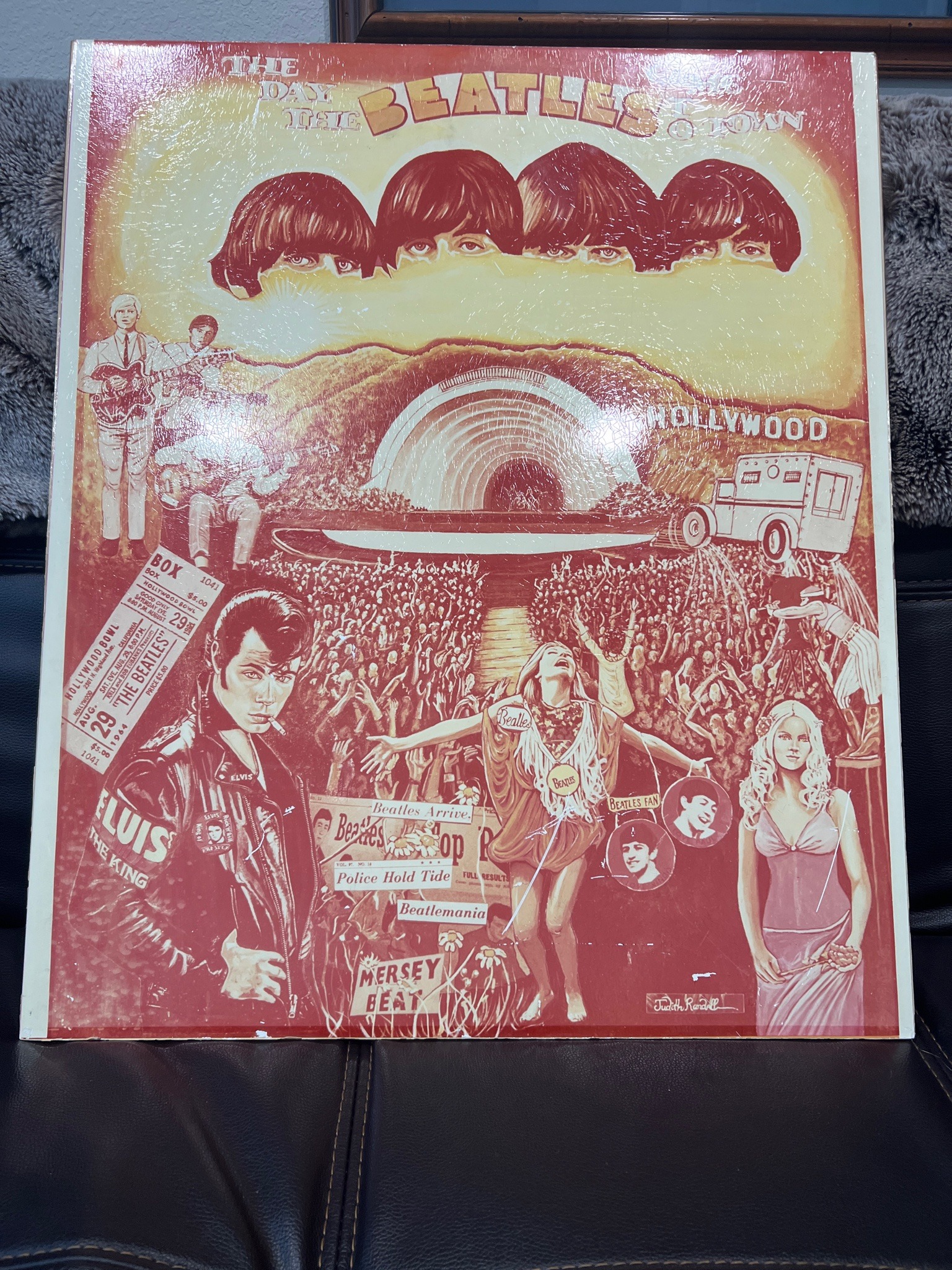 Submitted photo of The Beatles Hollywood Bowl concert poster, signed 'Judith Randall' (not authenticated)