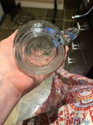 Clear Glass Mug with Floral Base Design