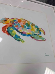 Abstract Impasto Sea Turtle Painting