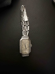 Vintage "Hamilton" Ladies' Art Deco Wristwatch with Link Bracelet
